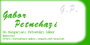 gabor petnehazi business card