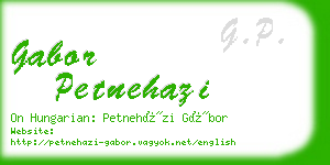 gabor petnehazi business card